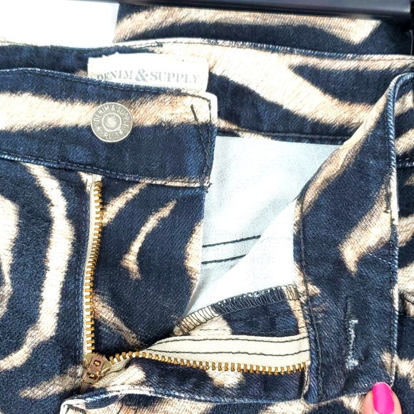 Denim and Supply Ralph Lauren Black Creme Zebra Skinny Jeans 27 NWOT - Picture 12 of 16